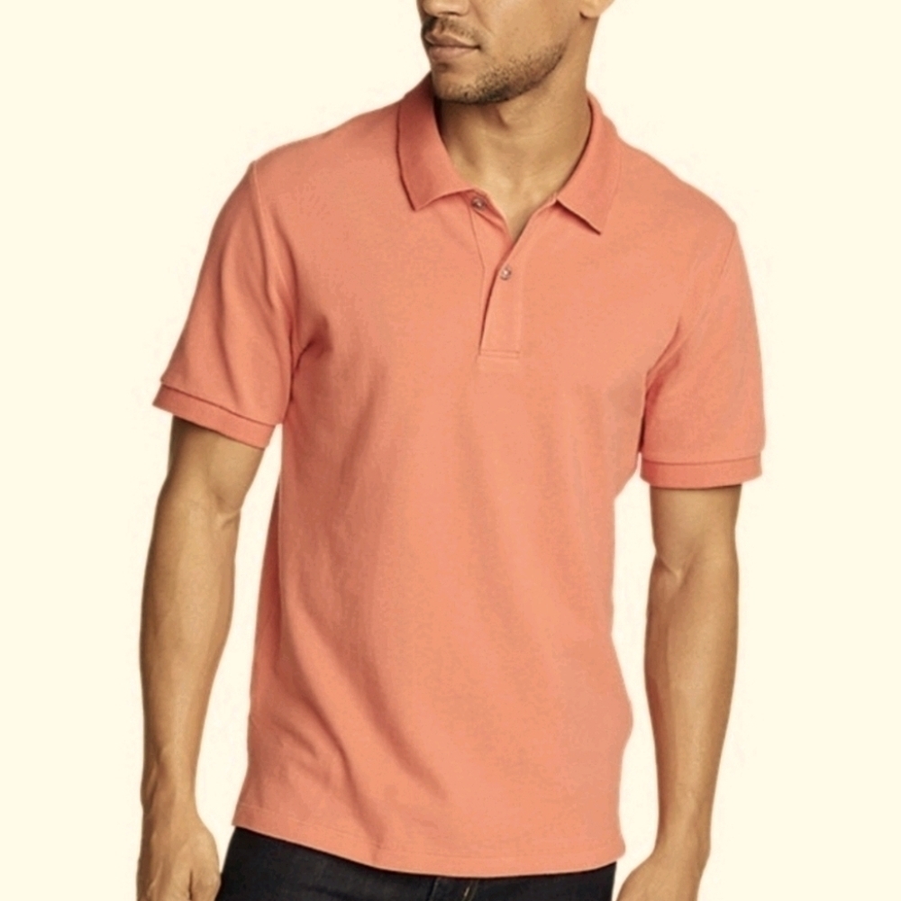 Croft & Barrow Salmon Short Sleeve Cotton Pique Performance Polo Shirt XXL